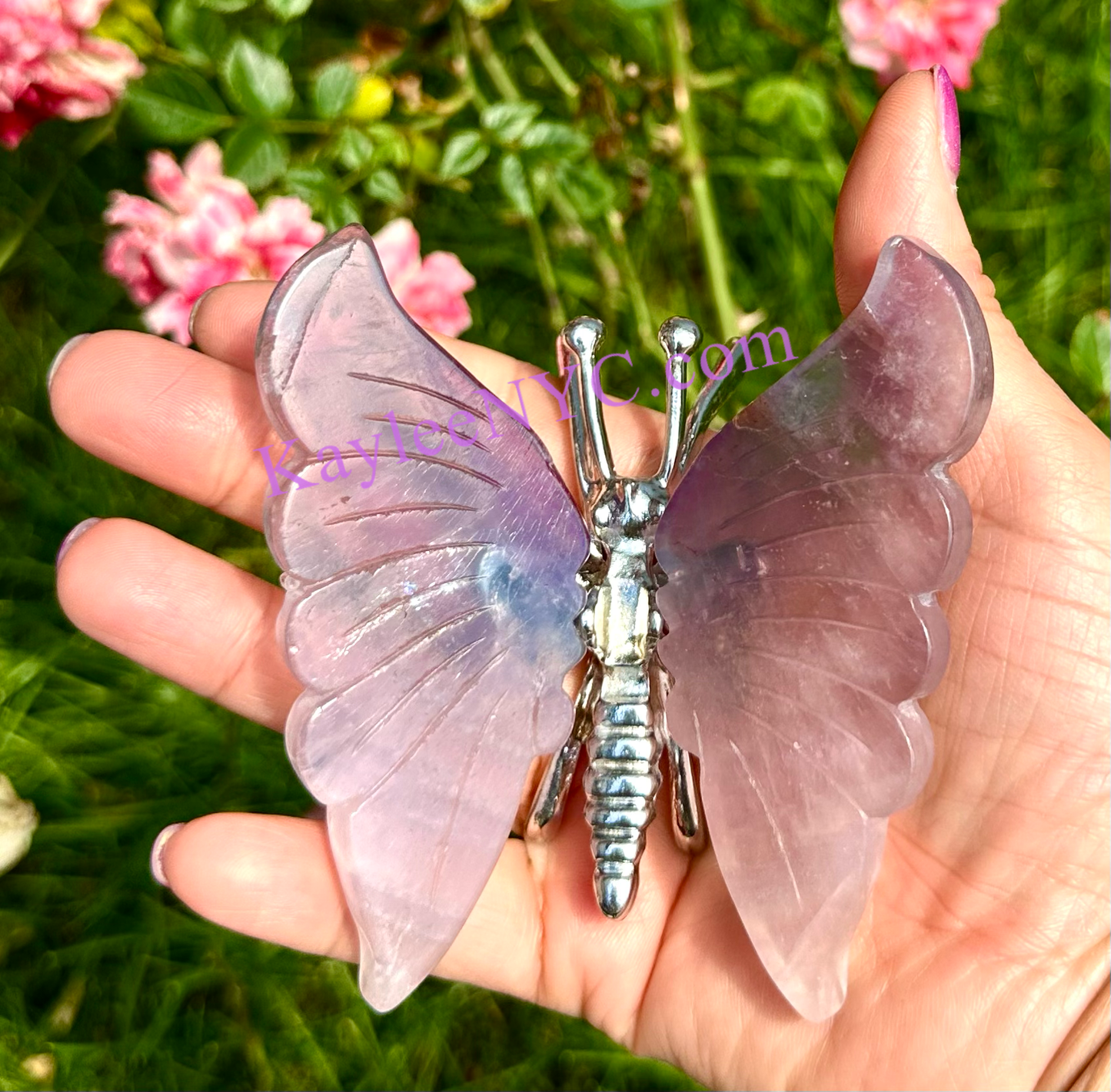 Wholesale Lot 5 Pcs Natural Fluorite butterfly Crystal