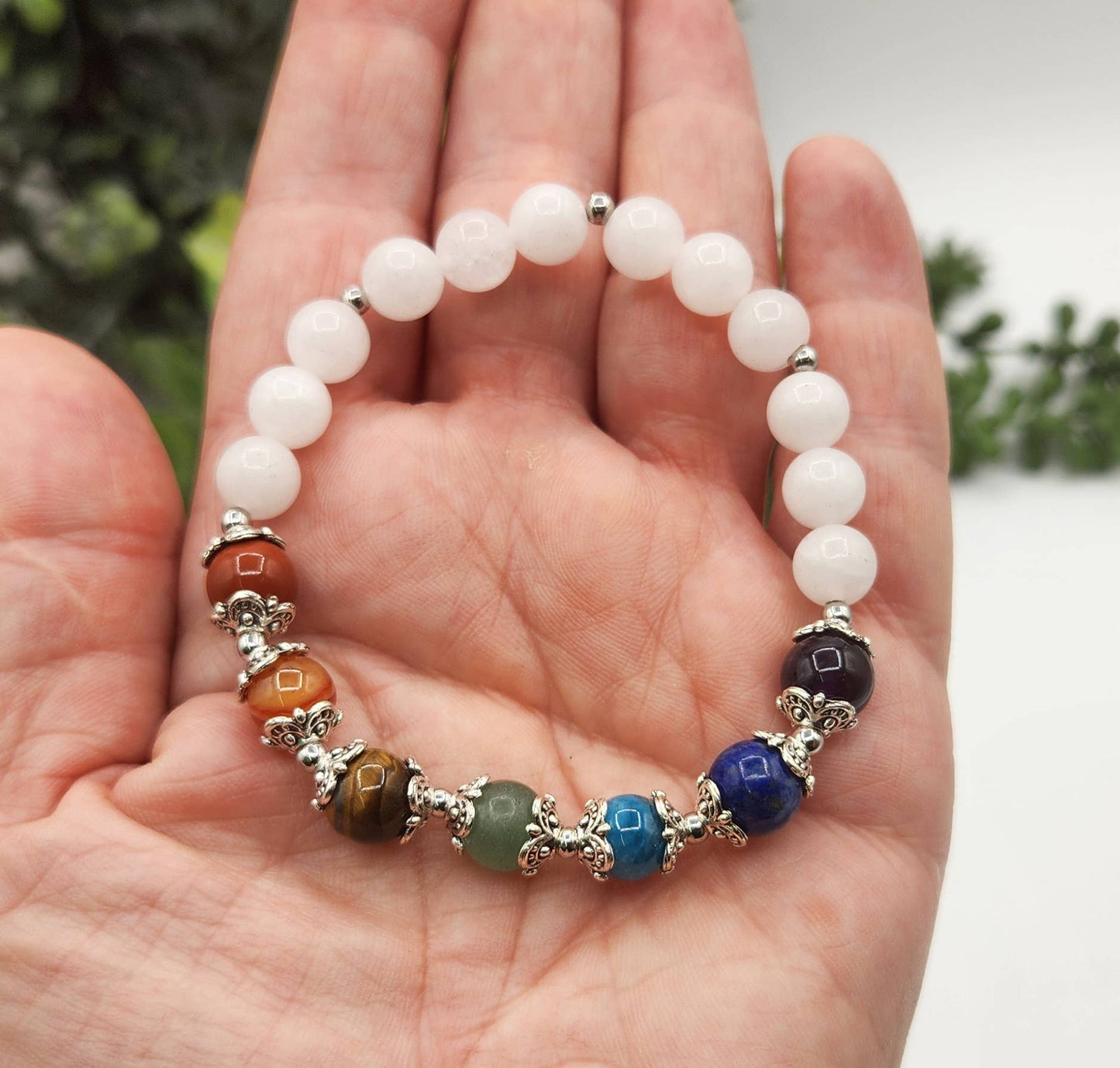 White Jade Chakra Bracelet