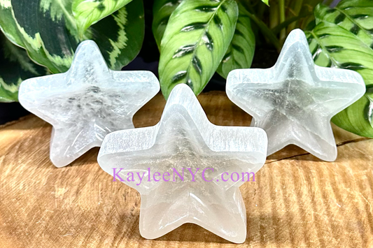 Natural Selenite aka Satin Spar Star Bowls