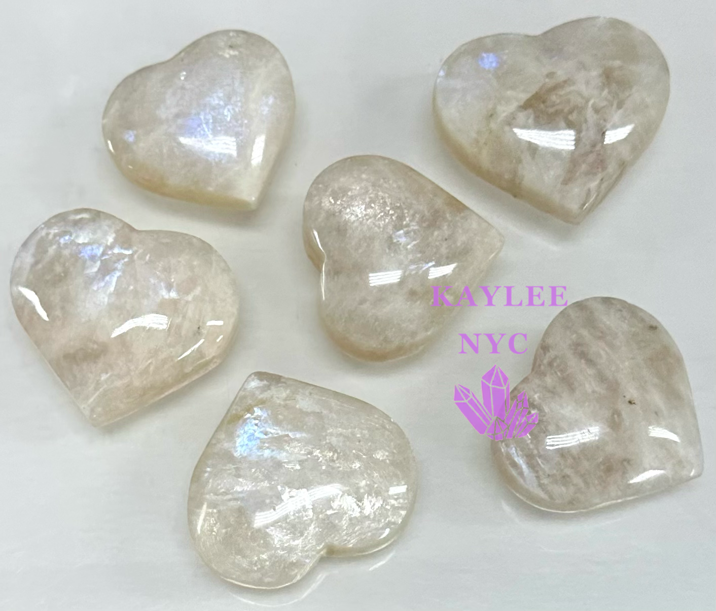 Natural Moonstone Heart Crystal