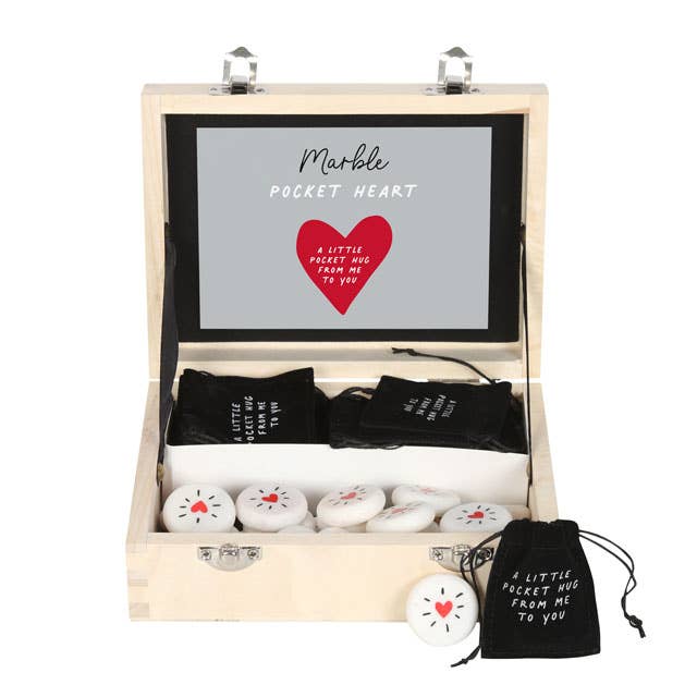 Pocket Hug Heart Sentiment Stones