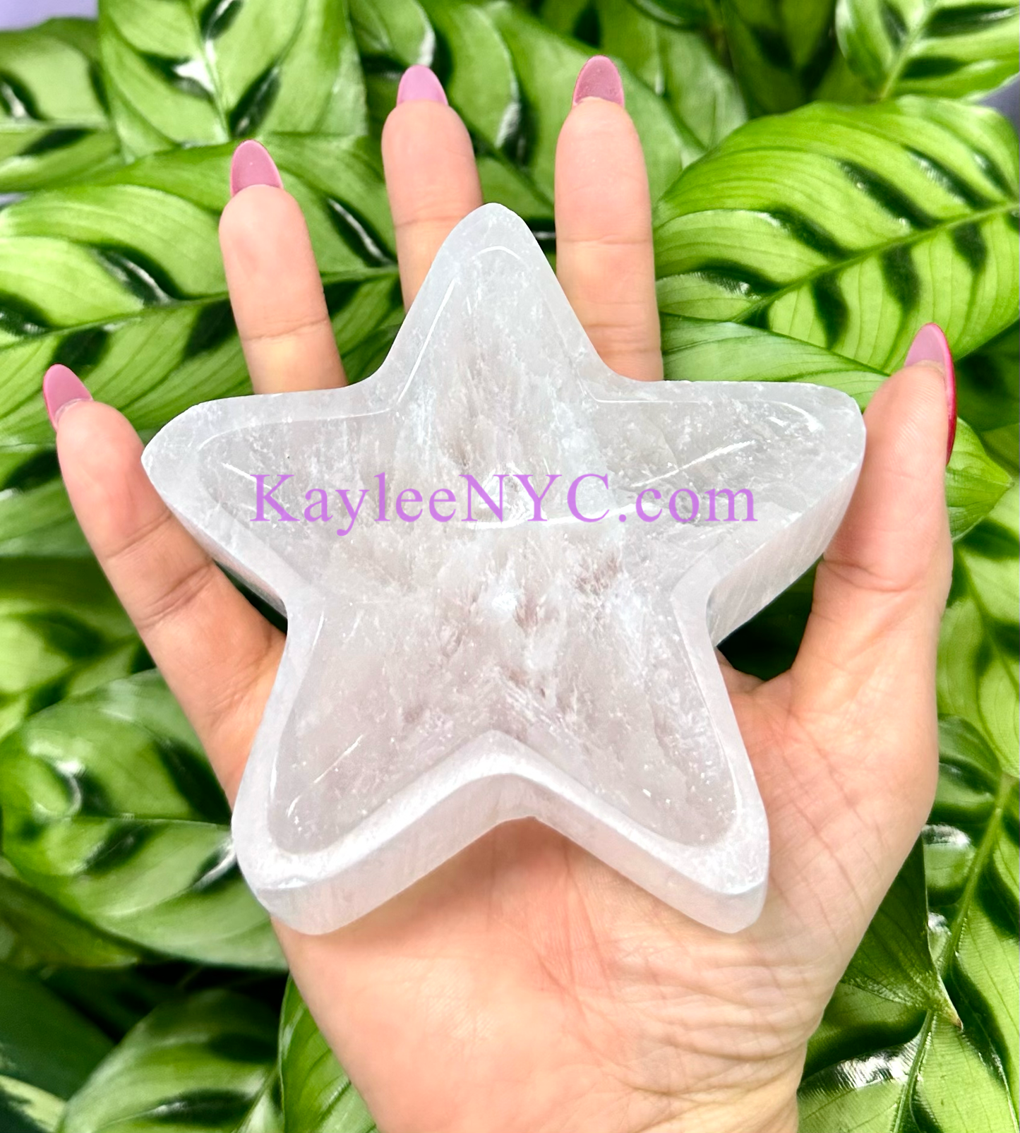 Natural Selenite aka Satin Spar Star Bowls