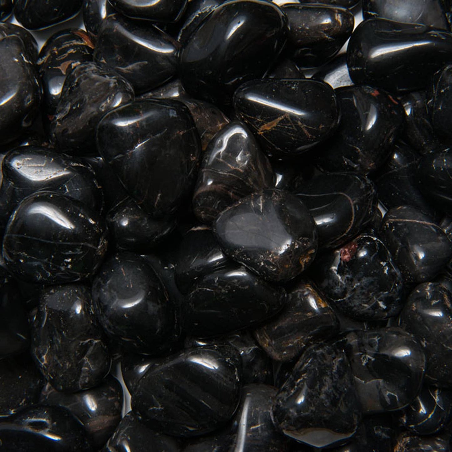 🖤 Natural Black Onyx Tumbled Stones – Medium (Brazil)