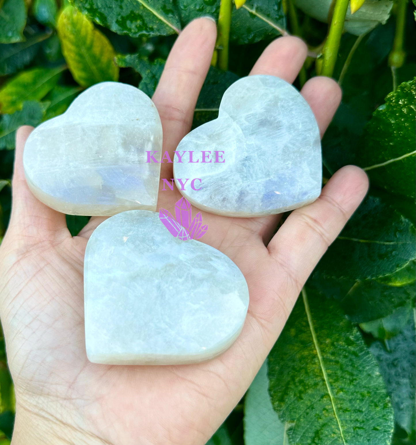Natural Moonstone Heart Crystal