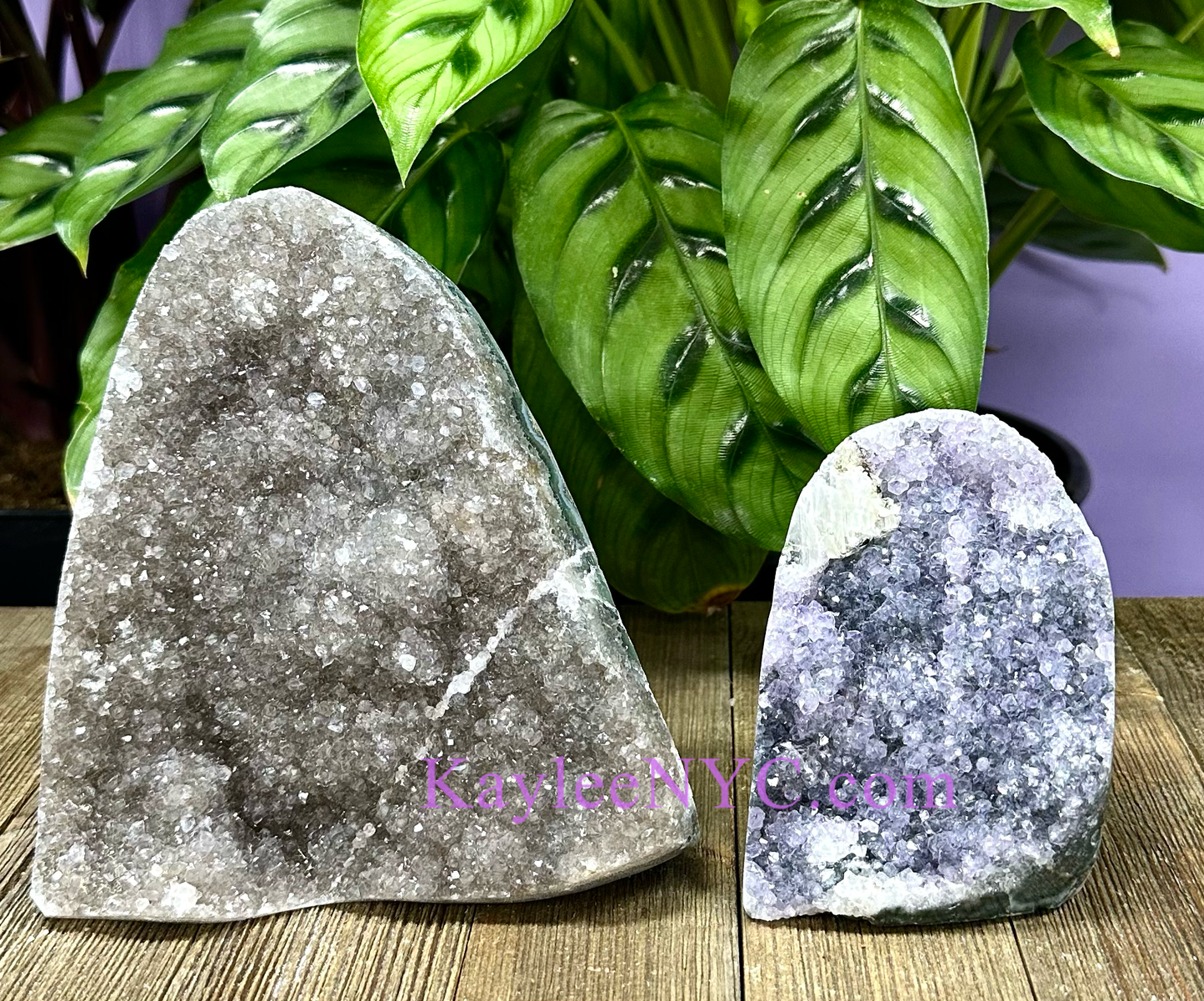 2-4 PCs Natural Black Amethyst Cut Base 4.8-5 lbs