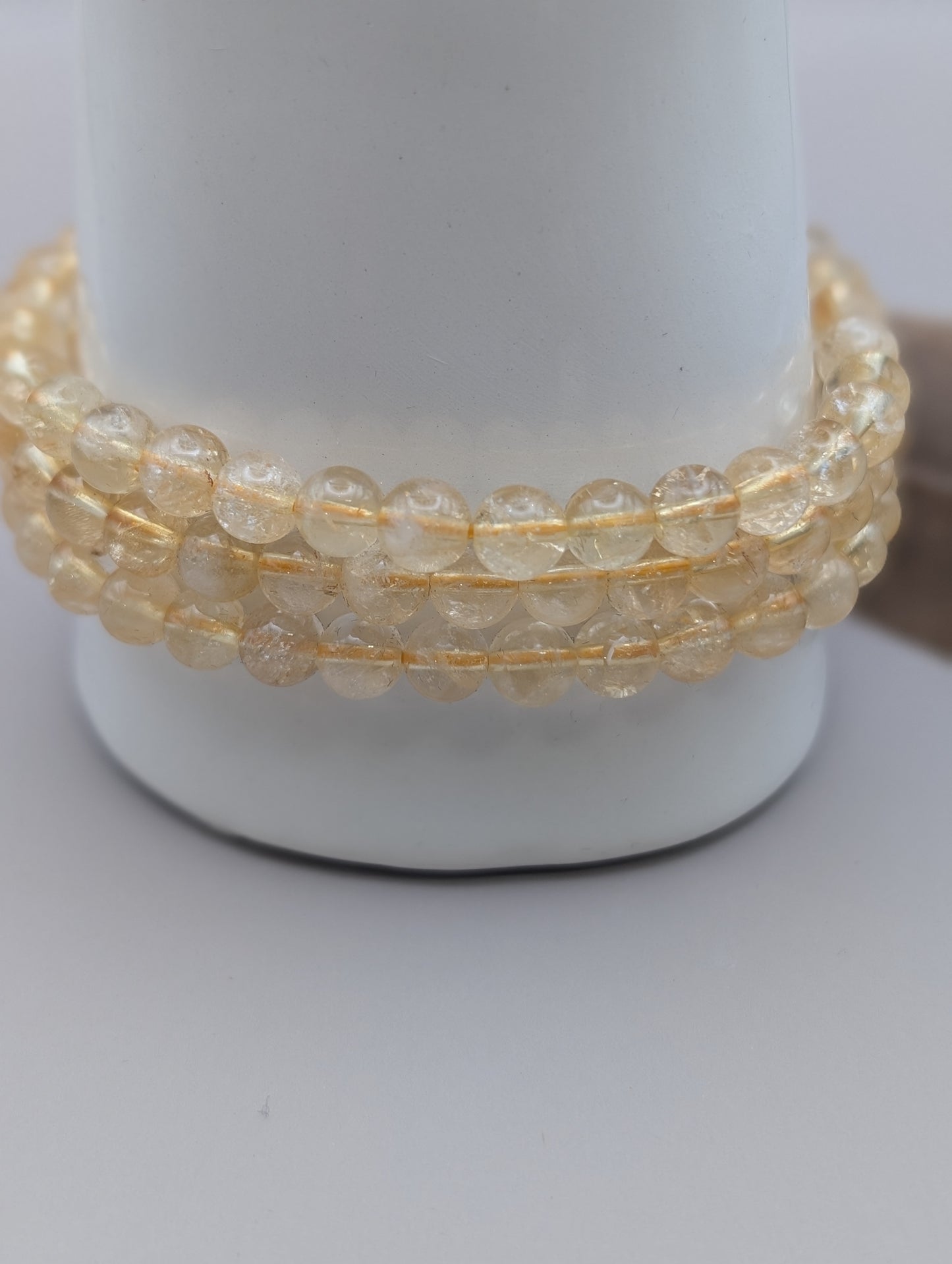 Natural Citrine Crystal Healing Stretch Bracelet – 6mm, 7.5"