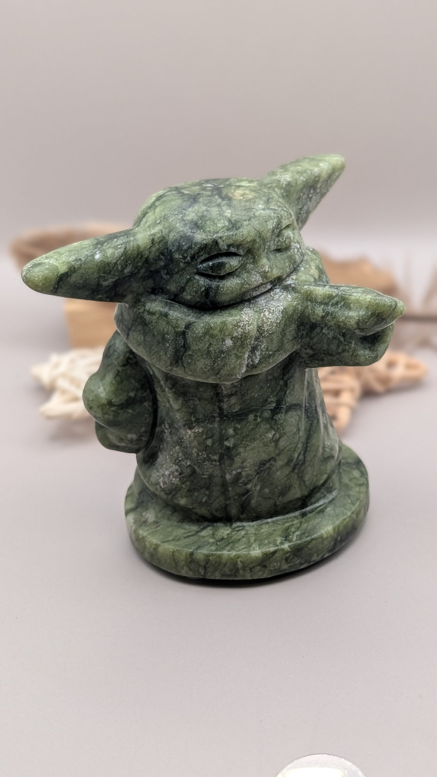 💚 Nephrite Jade Galactic Child Carving