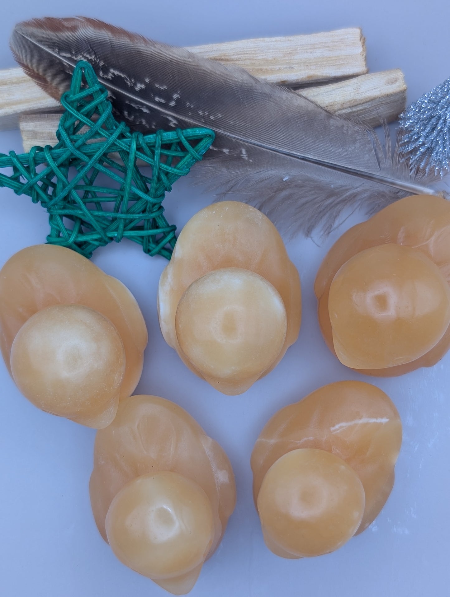 Orange Calcite Duck — Hand-Carved Crystal Duckling