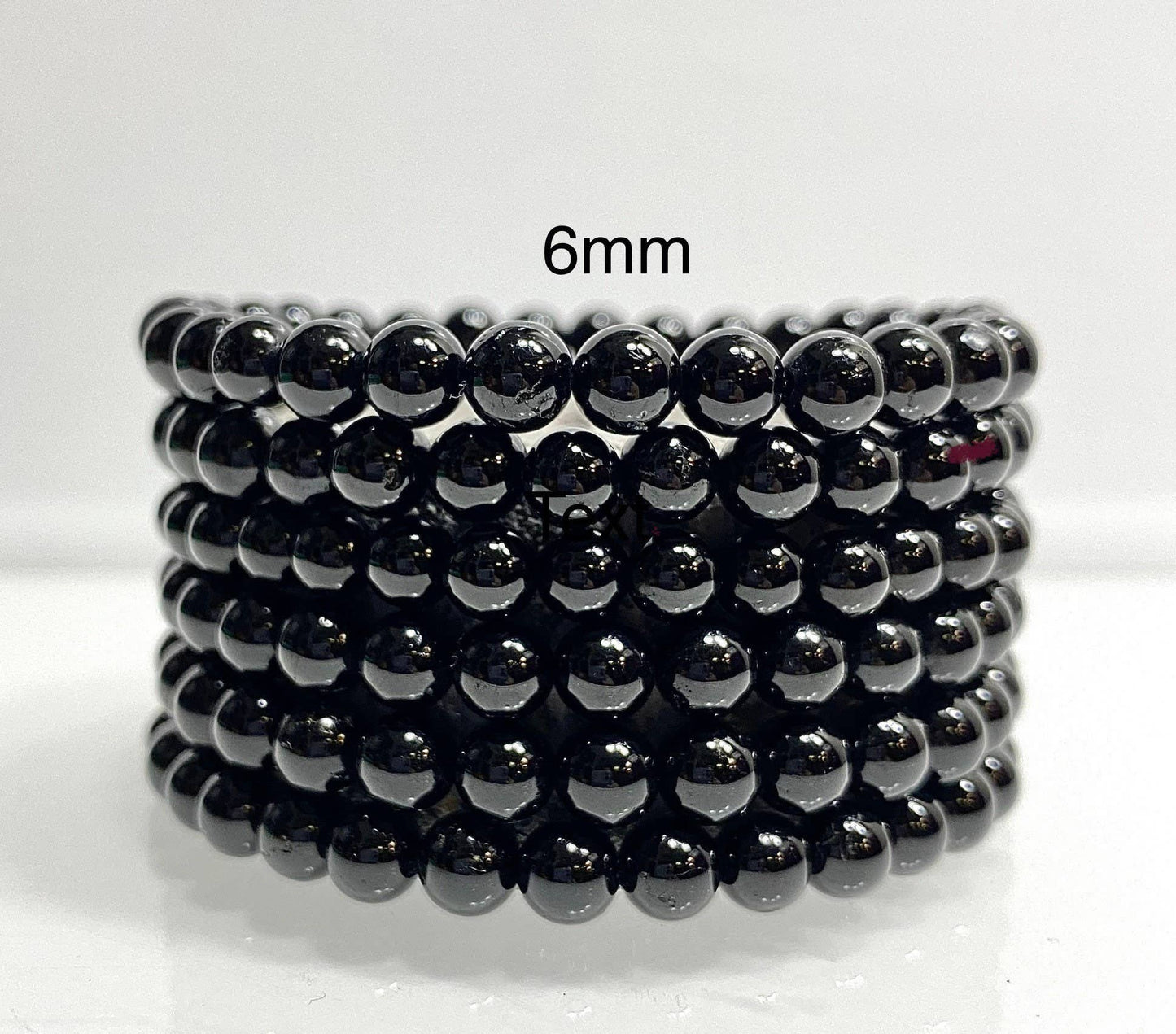 Black Tourmaline 6mm Crystal Stretch Bracelet 7.5"