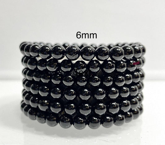 Black Tourmaline 6mm Crystal Stretch Bracelet 7.5"