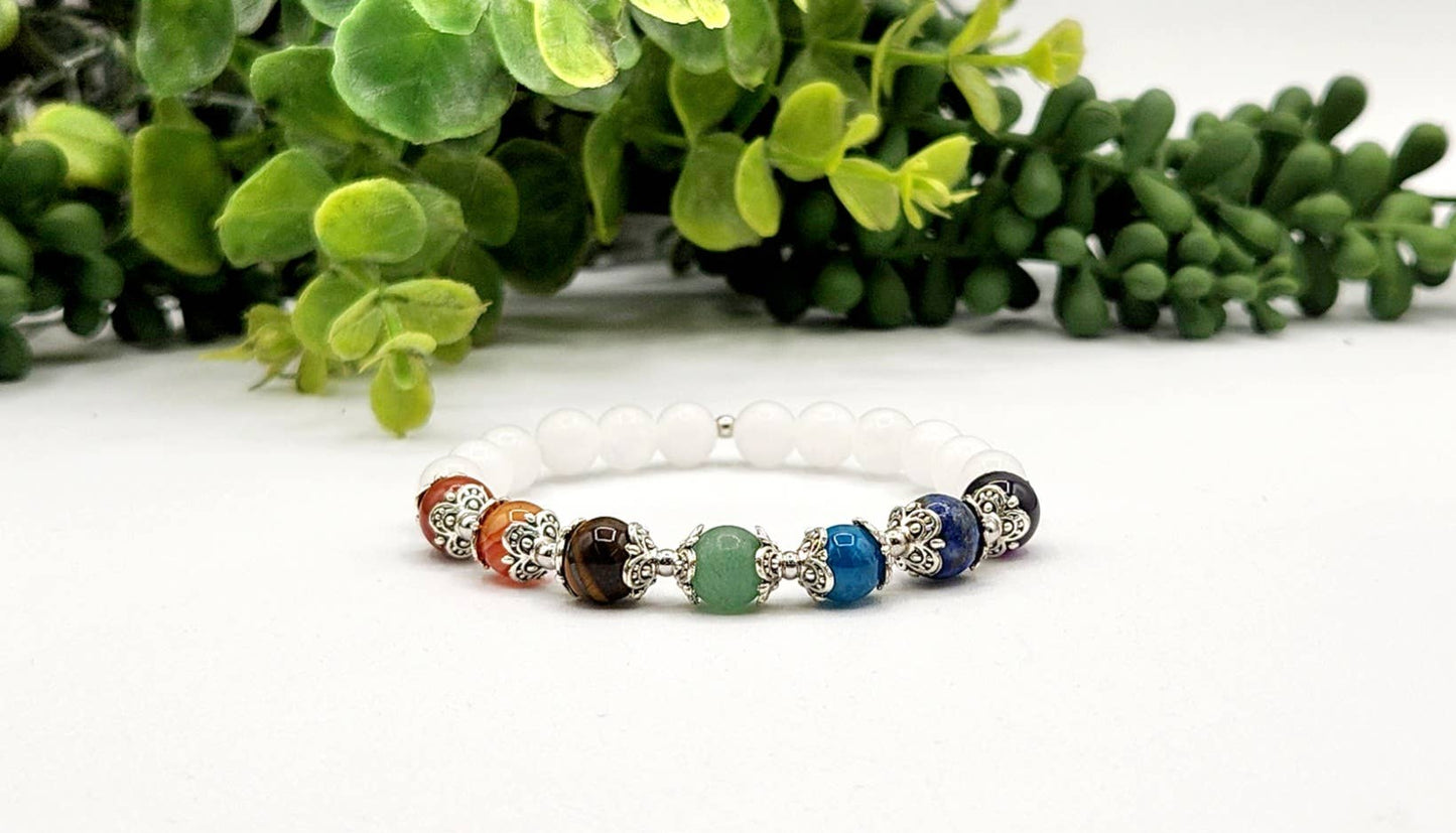 White Jade Chakra Bracelet