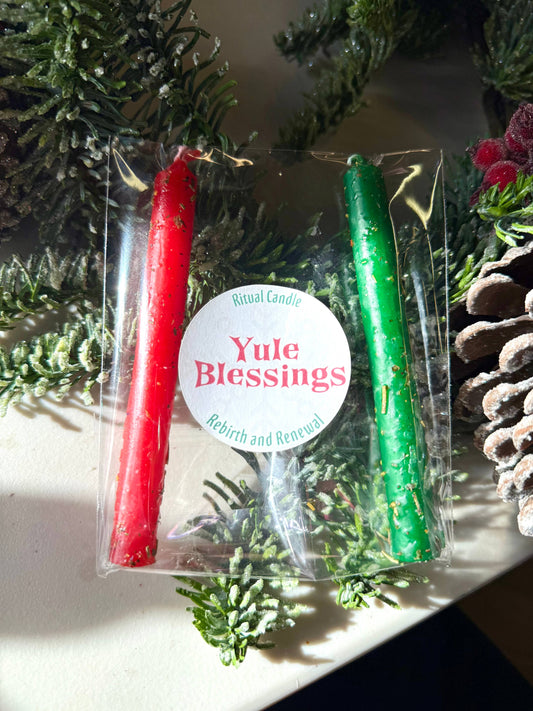 Yule Blessings Ritual Candle
