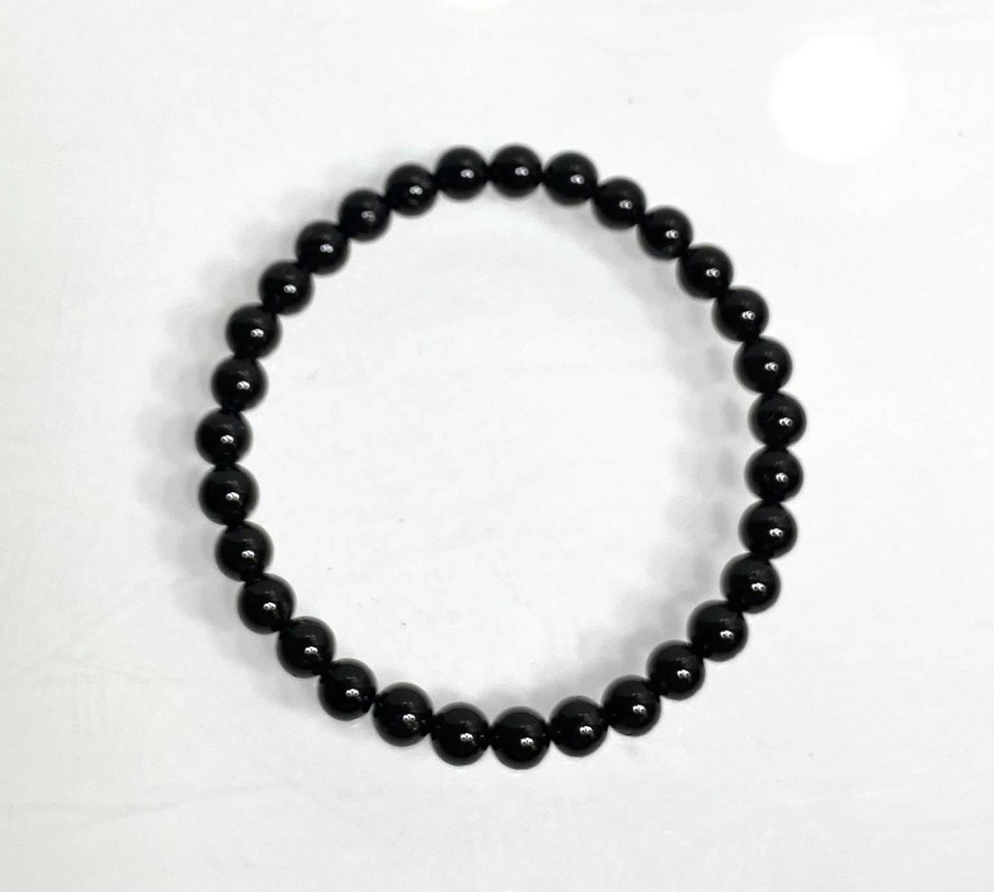 Black Tourmaline 6mm Crystal Stretch Bracelet 7.5"