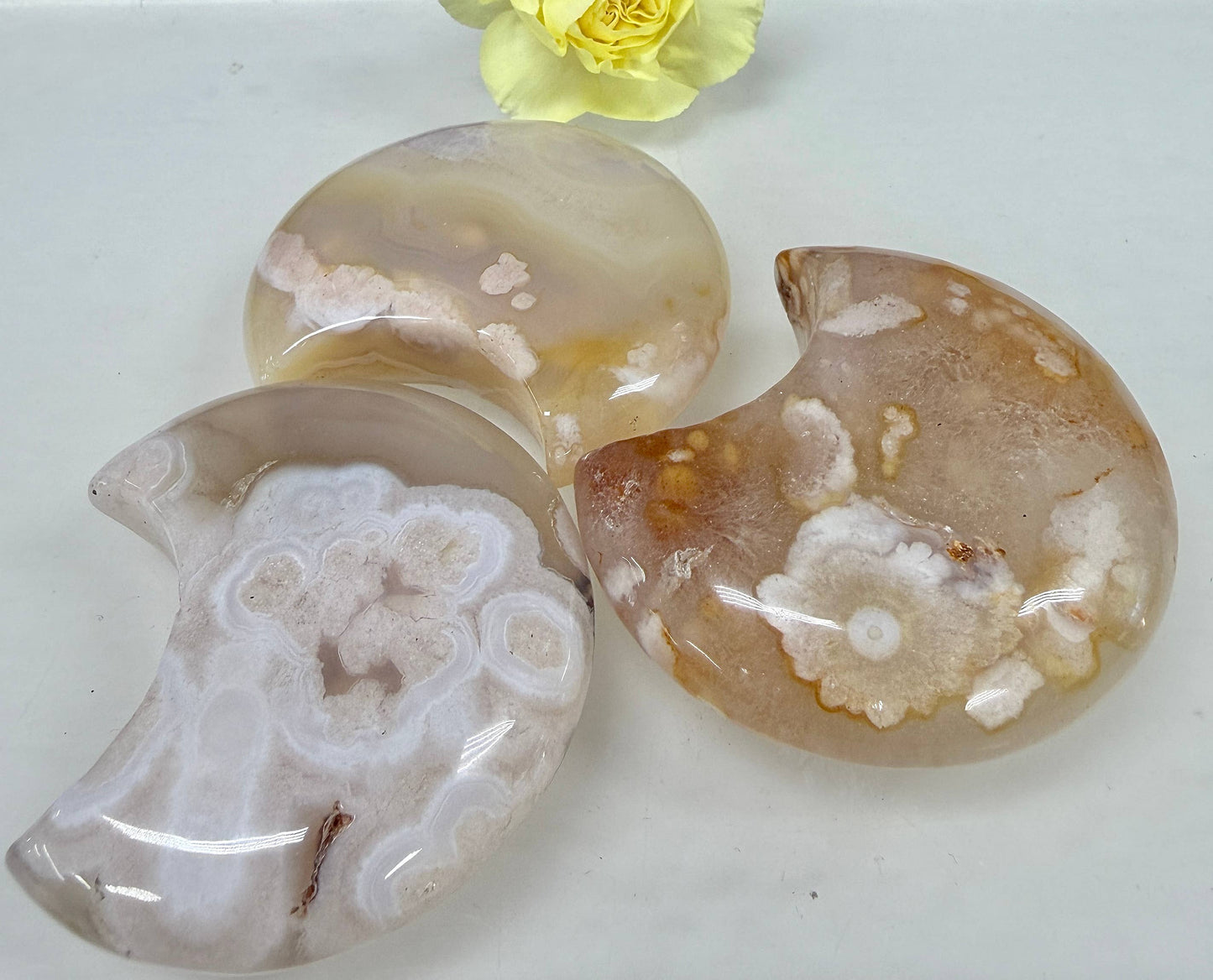 Flower Agate Moon Crystal Healing