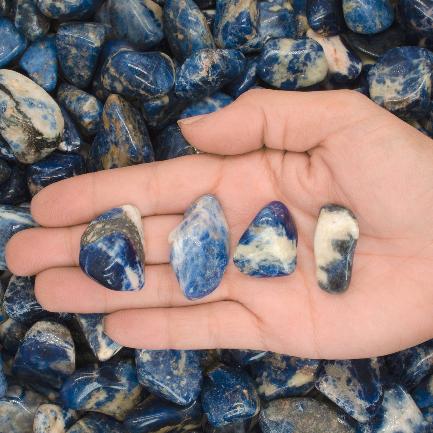 🔵 Natural Sodalite Tumbled Stones
