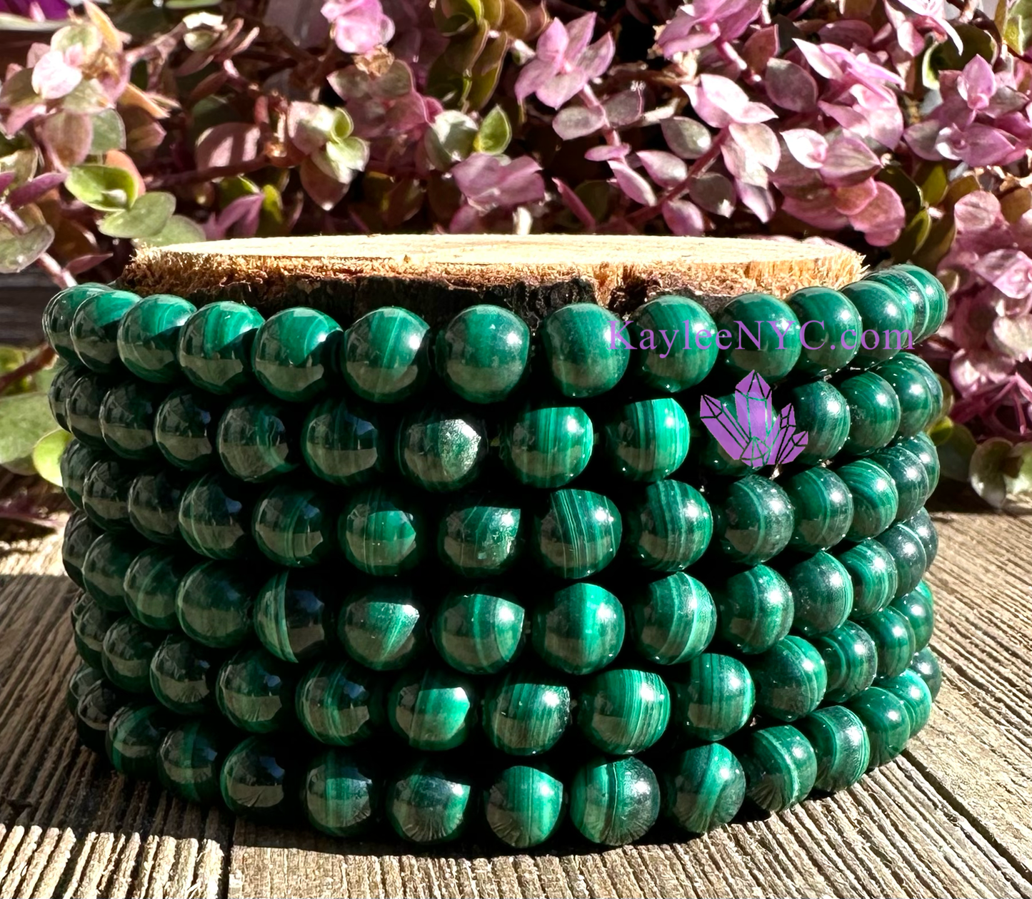 6mm Malachite Crystal Healing Stretch Bracelet 7.5"