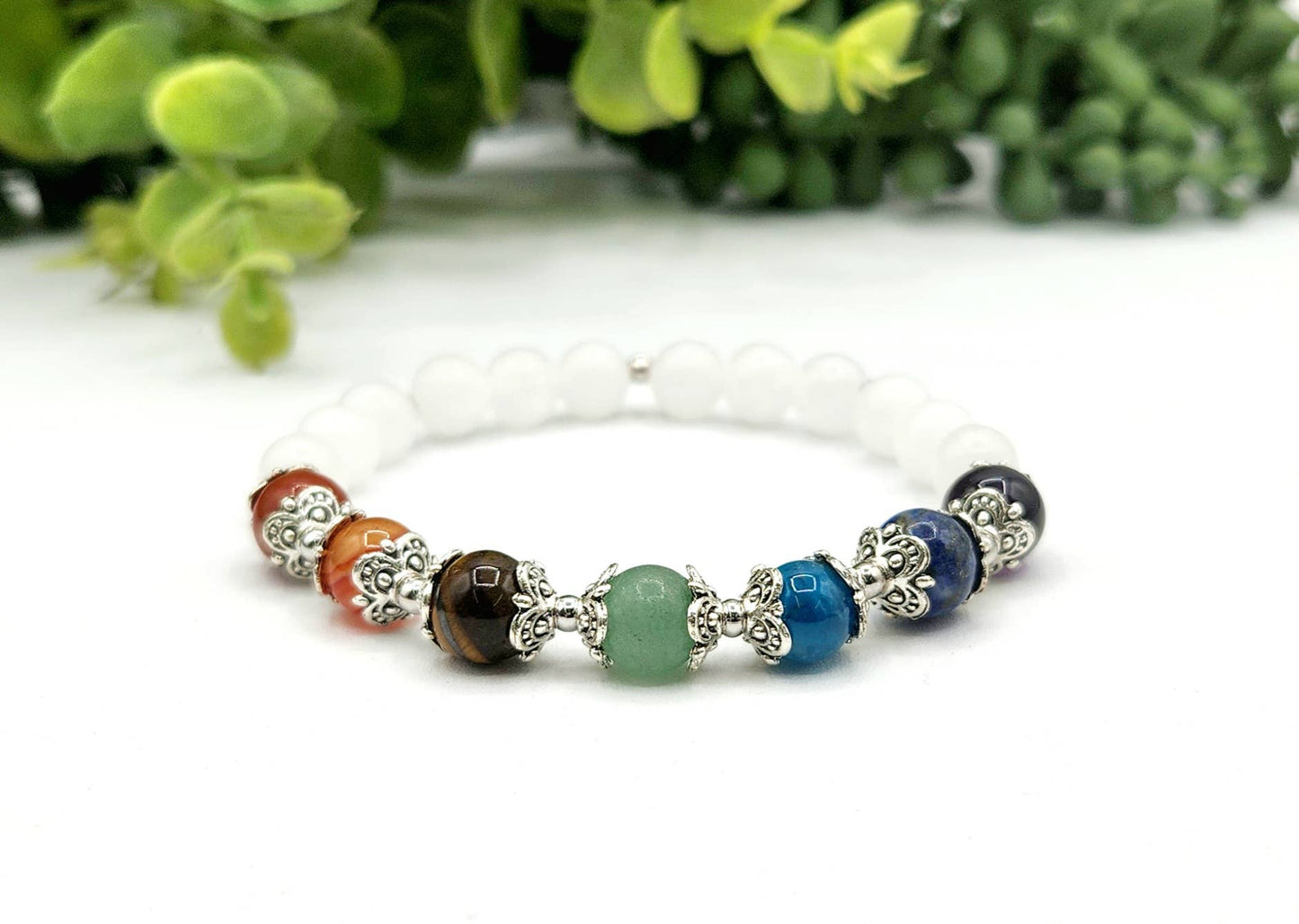 White Jade Chakra Bracelet