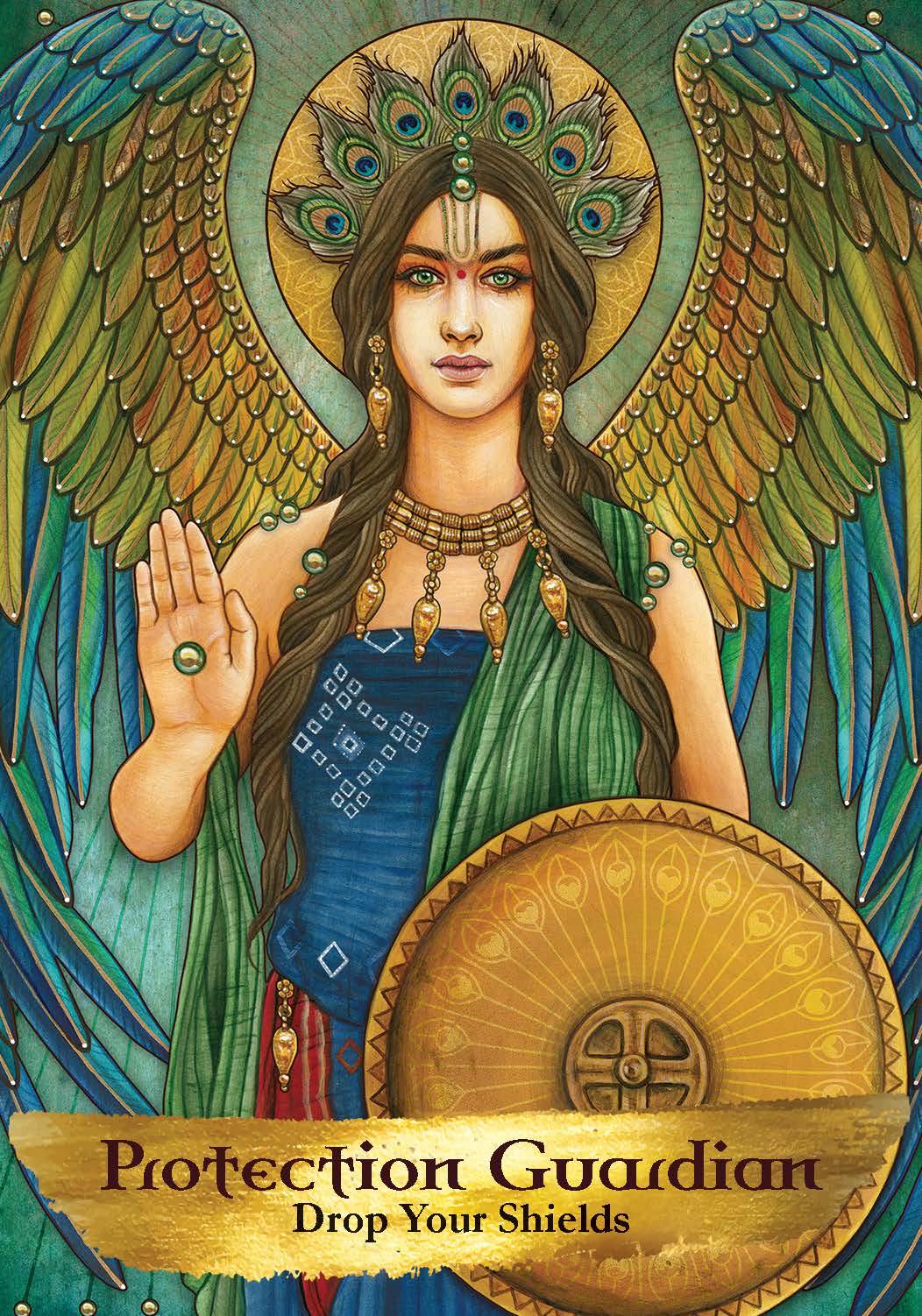 Artistic depiction of a winged figure with 'Protection Guardian' text