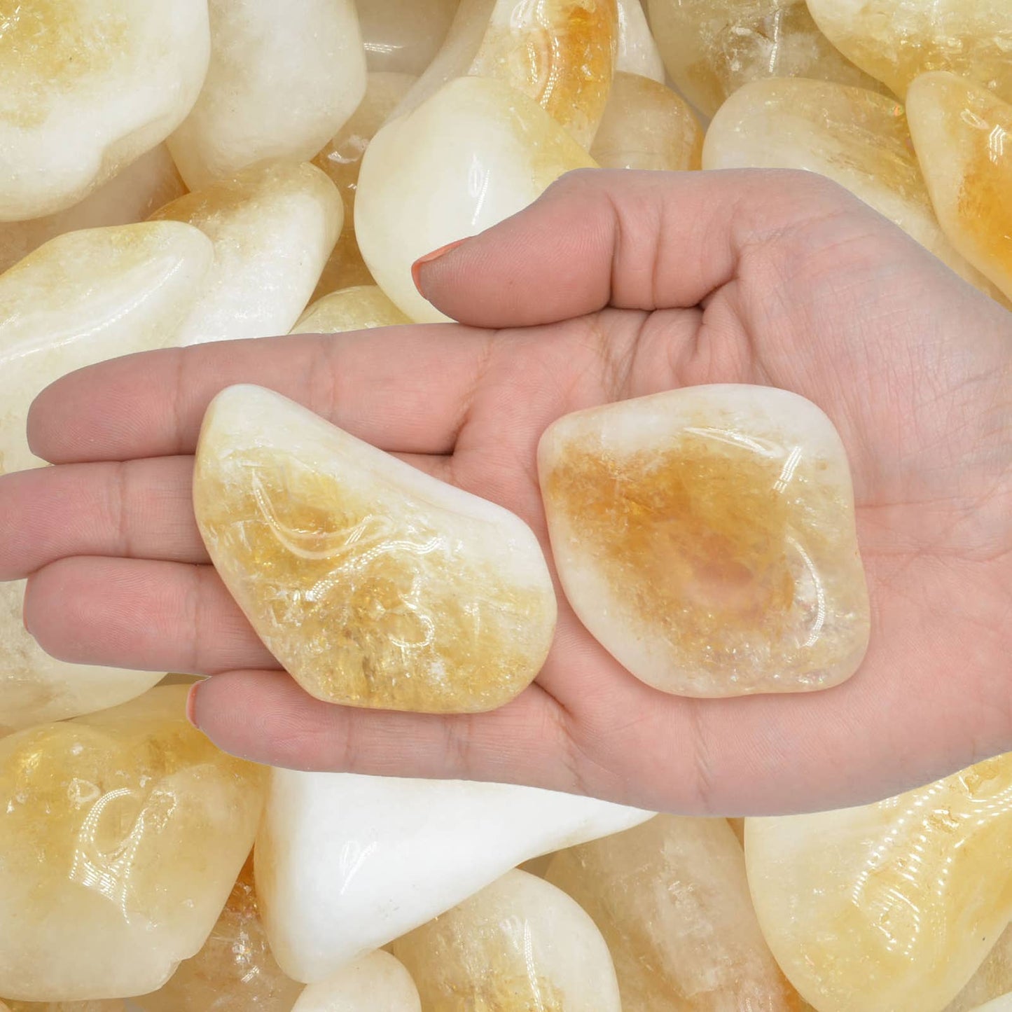 Natural Citrine Tumbled Stones – Large