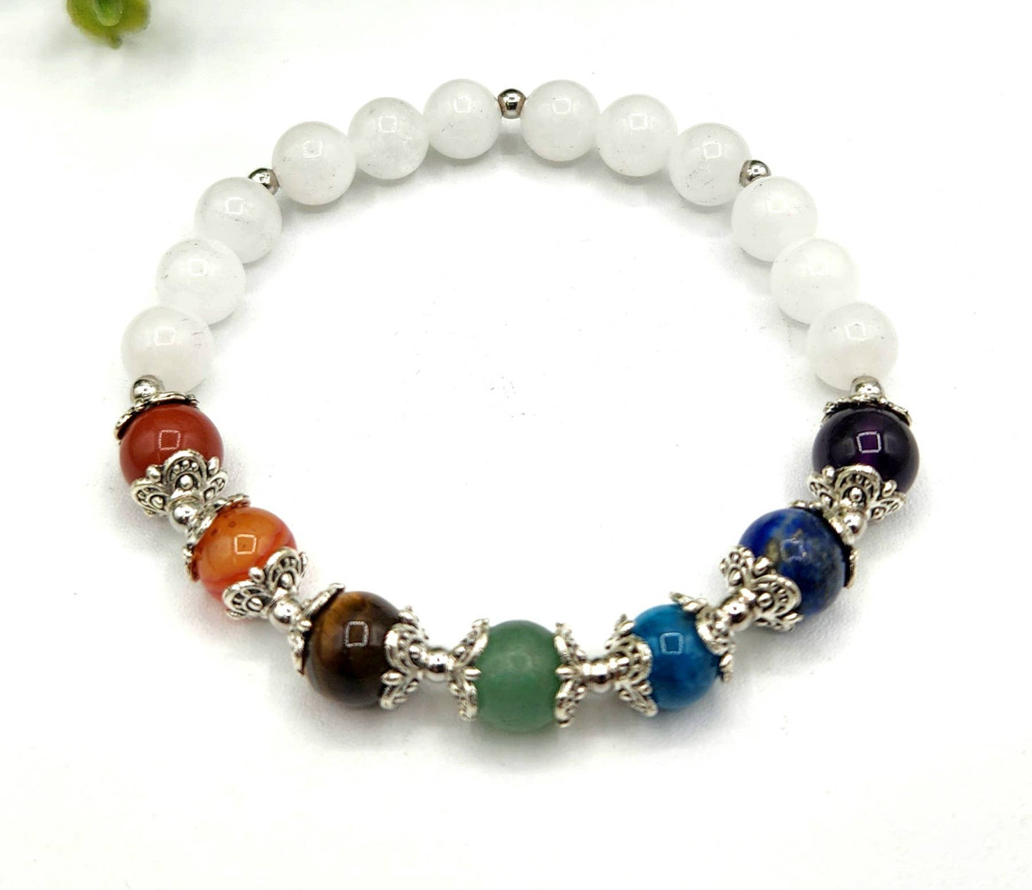 White Jade Chakra Bracelet