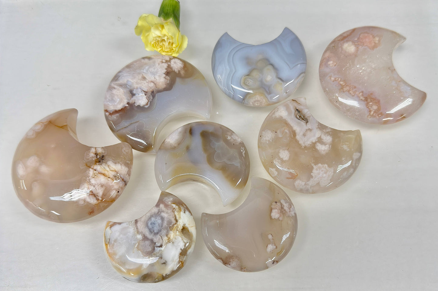 Flower Agate Moon Crystal Healing