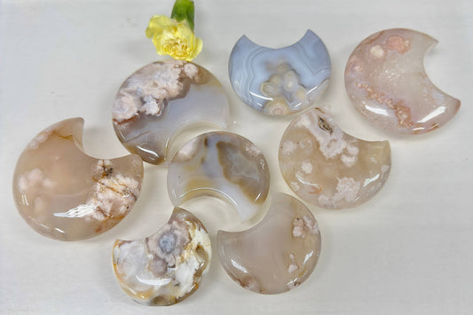 Flower Agate Moon Crystal Healing