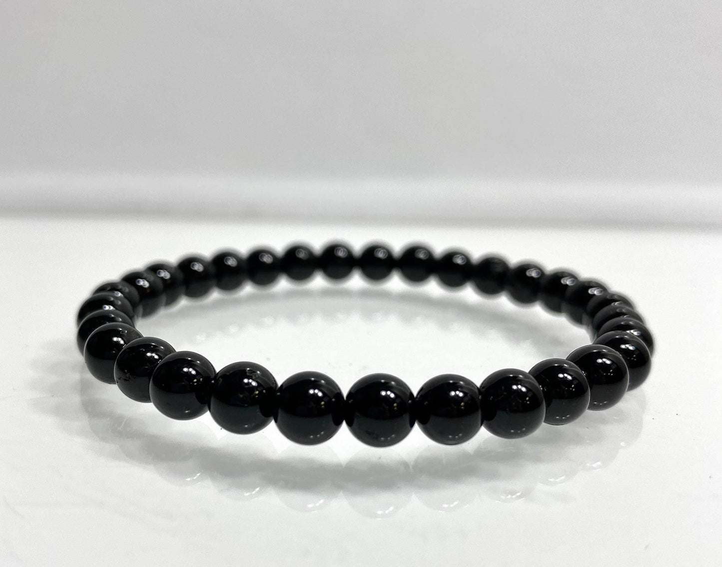 Black Tourmaline 6mm Crystal Stretch Bracelet 7.5"