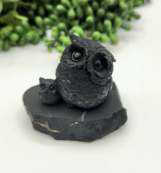 Shungite Figurine Owl and Owlet