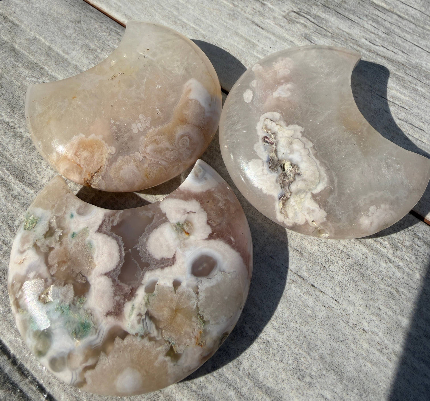 Flower Agate Moon Crystal Healing