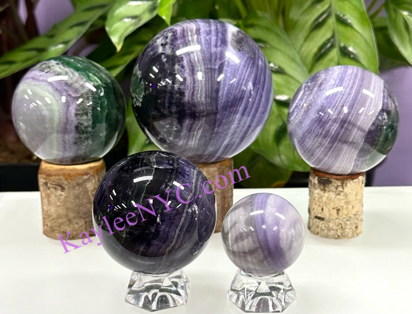 Natural Silk Fluorite Sphere Crystal