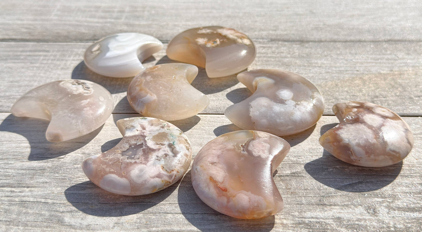 Flower Agate Moon Crystal Healing