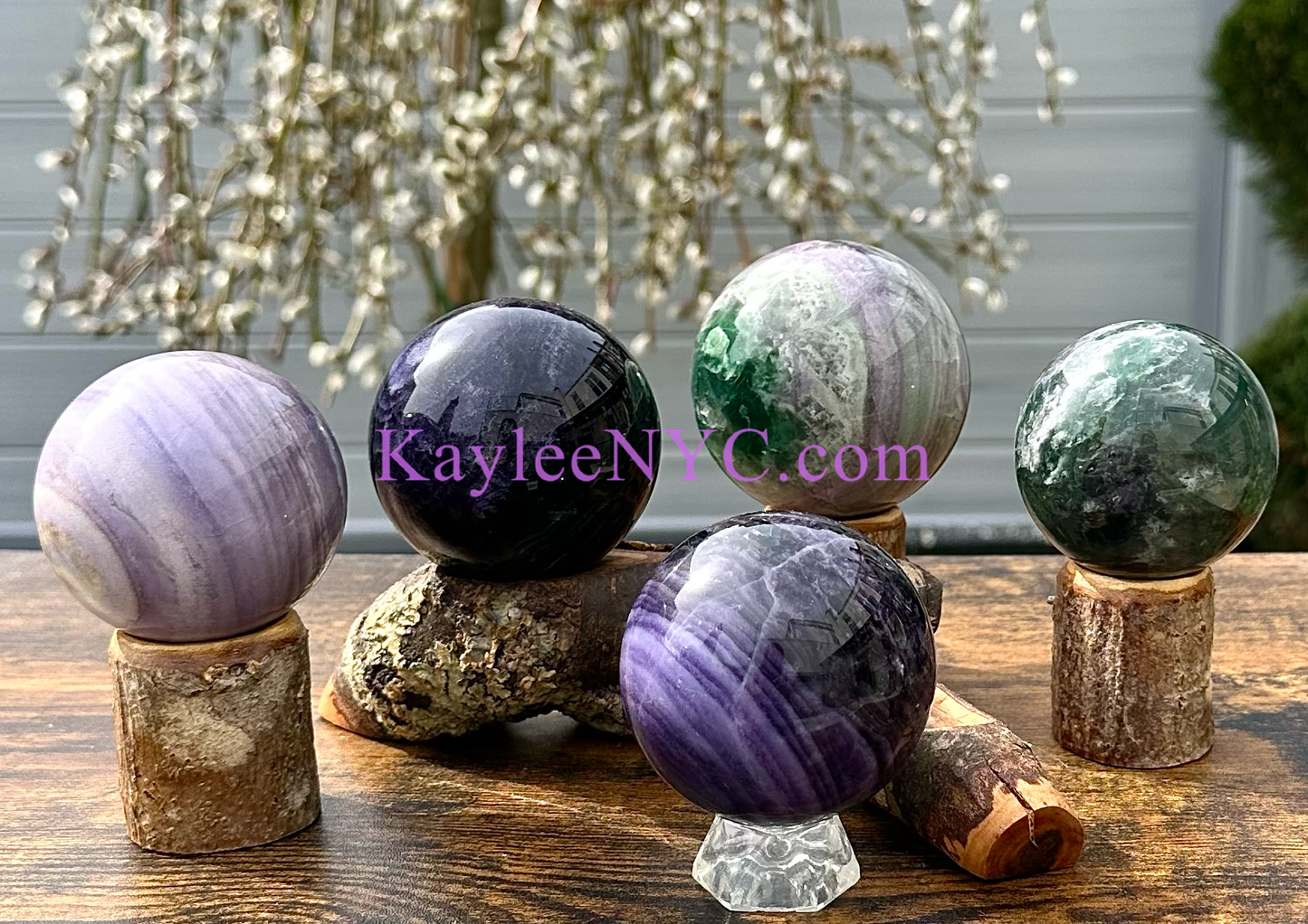 Natural Silk Fluorite Sphere Crystal