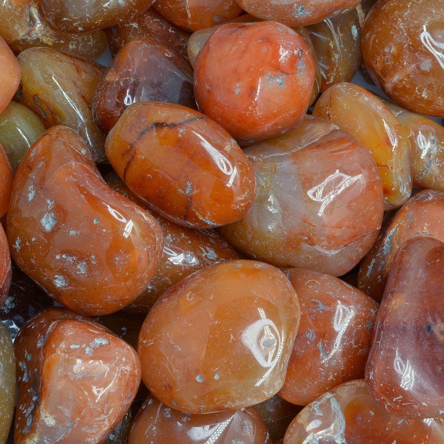 🧡 Natural Carnelian Tumbled Stones – Large (Brazil)