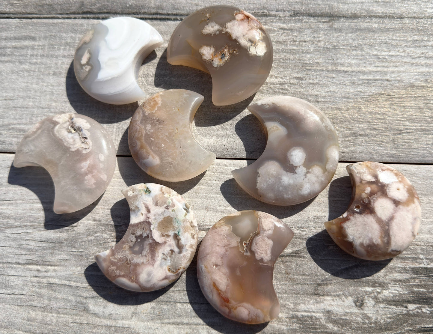Flower Agate Moon Crystal Healing
