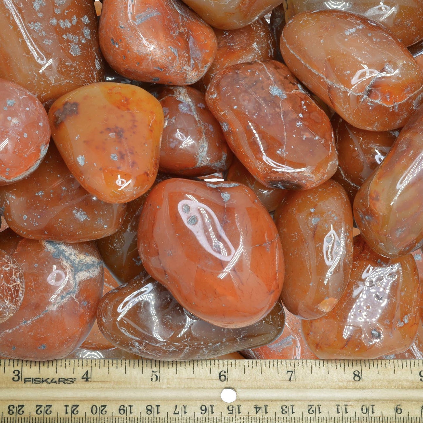 🧡 Natural Carnelian Tumbled Stones – Large (Brazil)