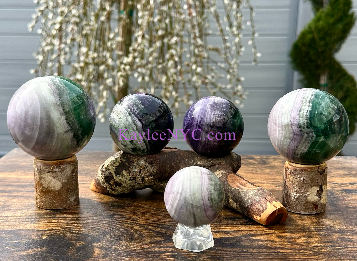 Natural Silk Fluorite Sphere Crystal