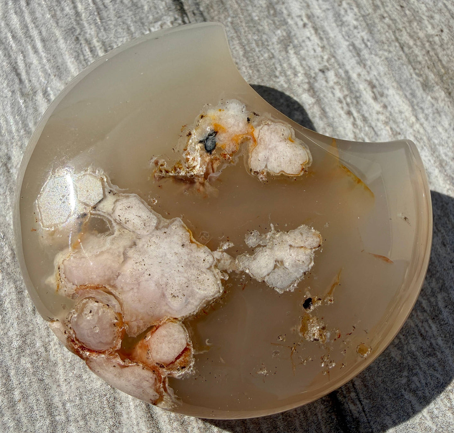 Flower Agate Moon Crystal Healing
