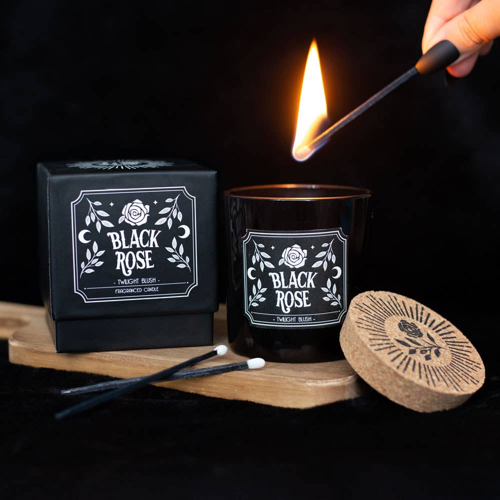 Black Rose Twilight Blush Gothic Candle