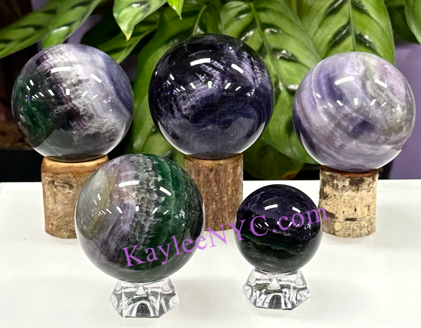 Natural Silk Fluorite Sphere Crystal