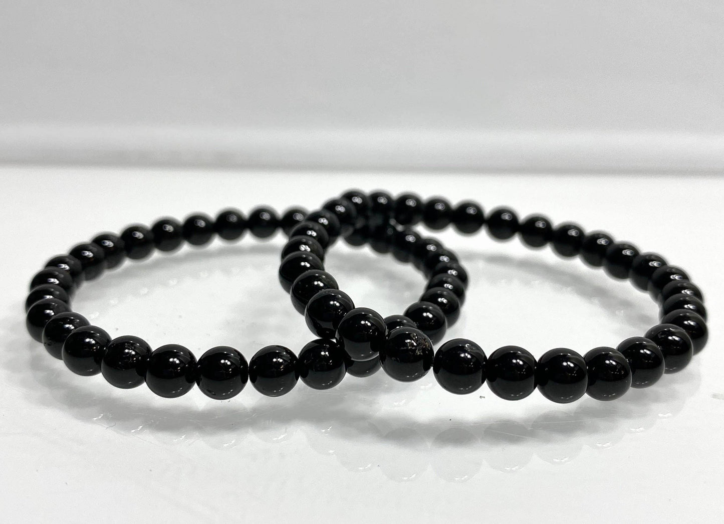 Black Tourmaline 6mm Crystal Stretch Bracelet 7.5"
