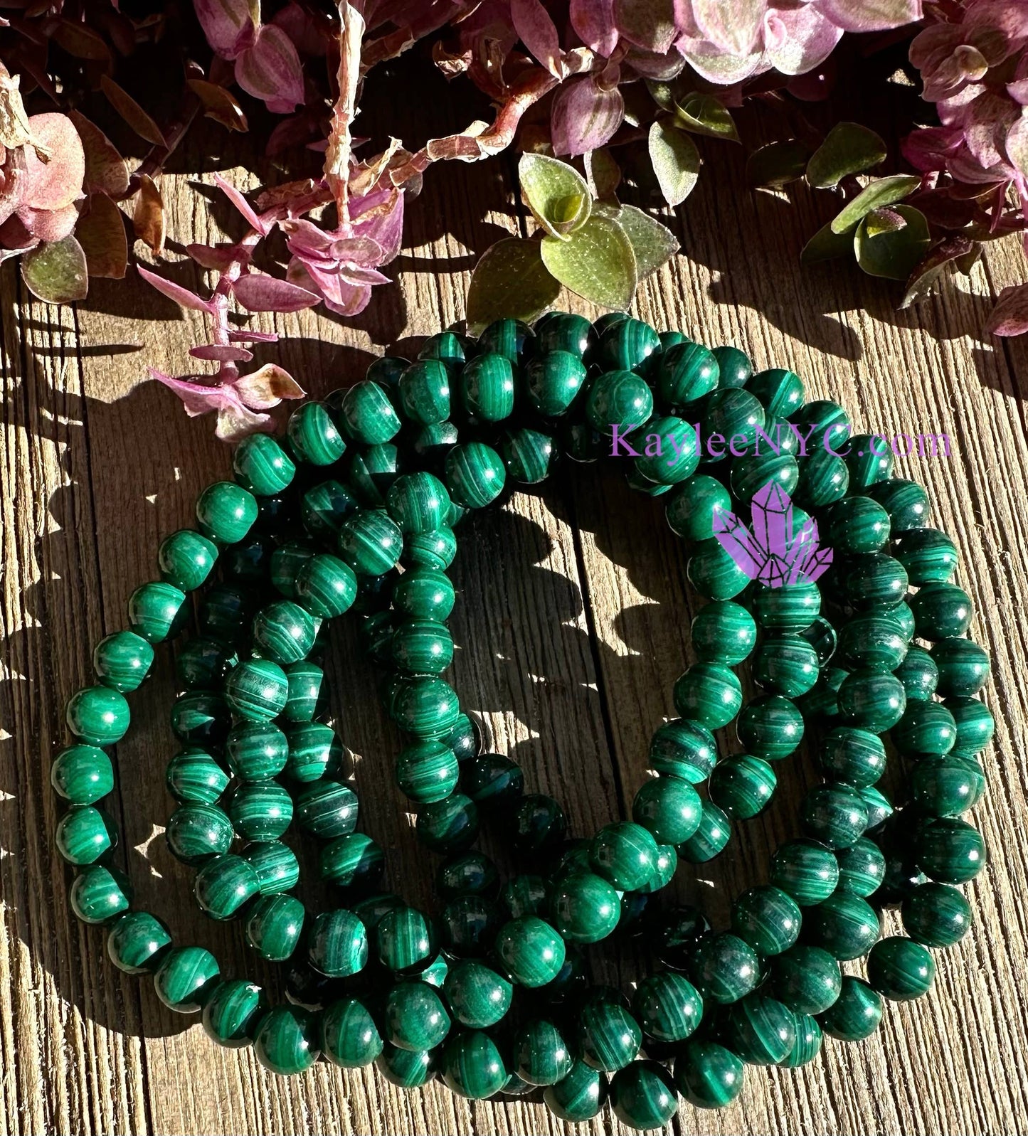 6mm Malachite Crystal Healing Stretch Bracelet 7.5"