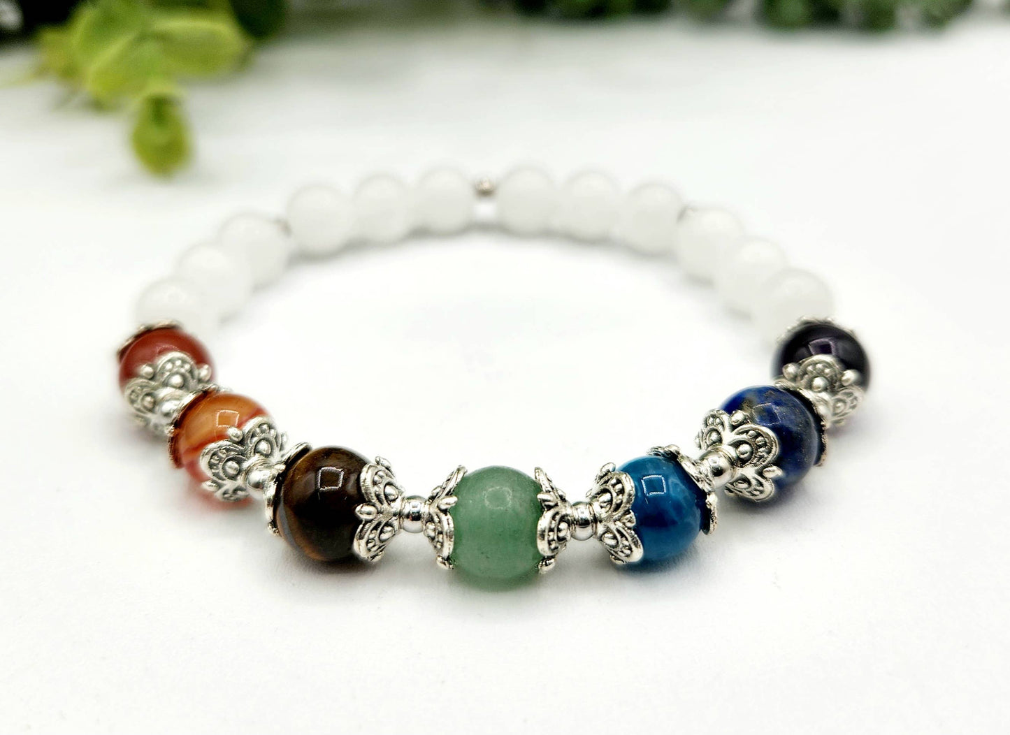 White Jade Chakra Bracelet