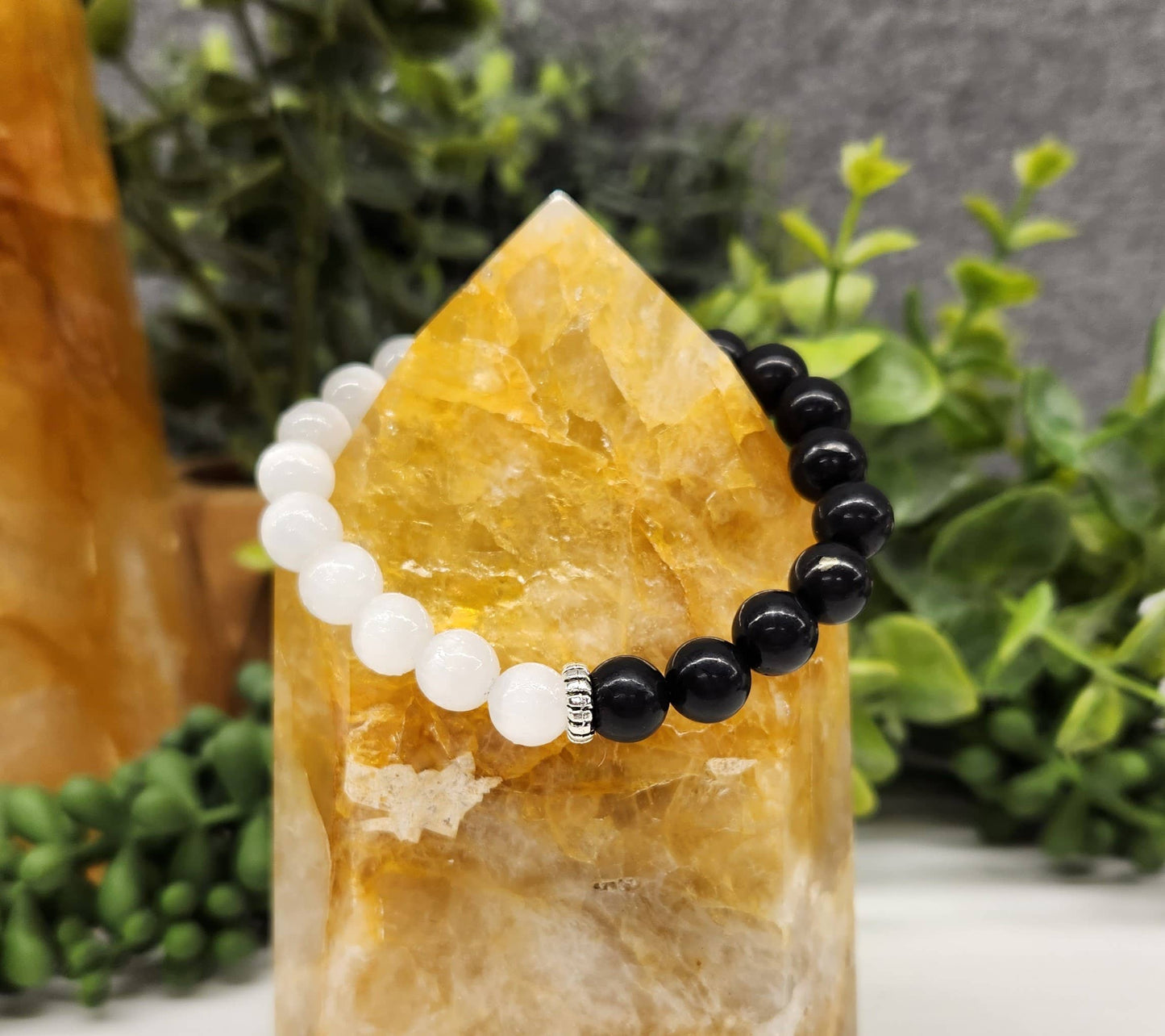 PROTECTION - Shungite & Selenite Bracelet 8mm beads