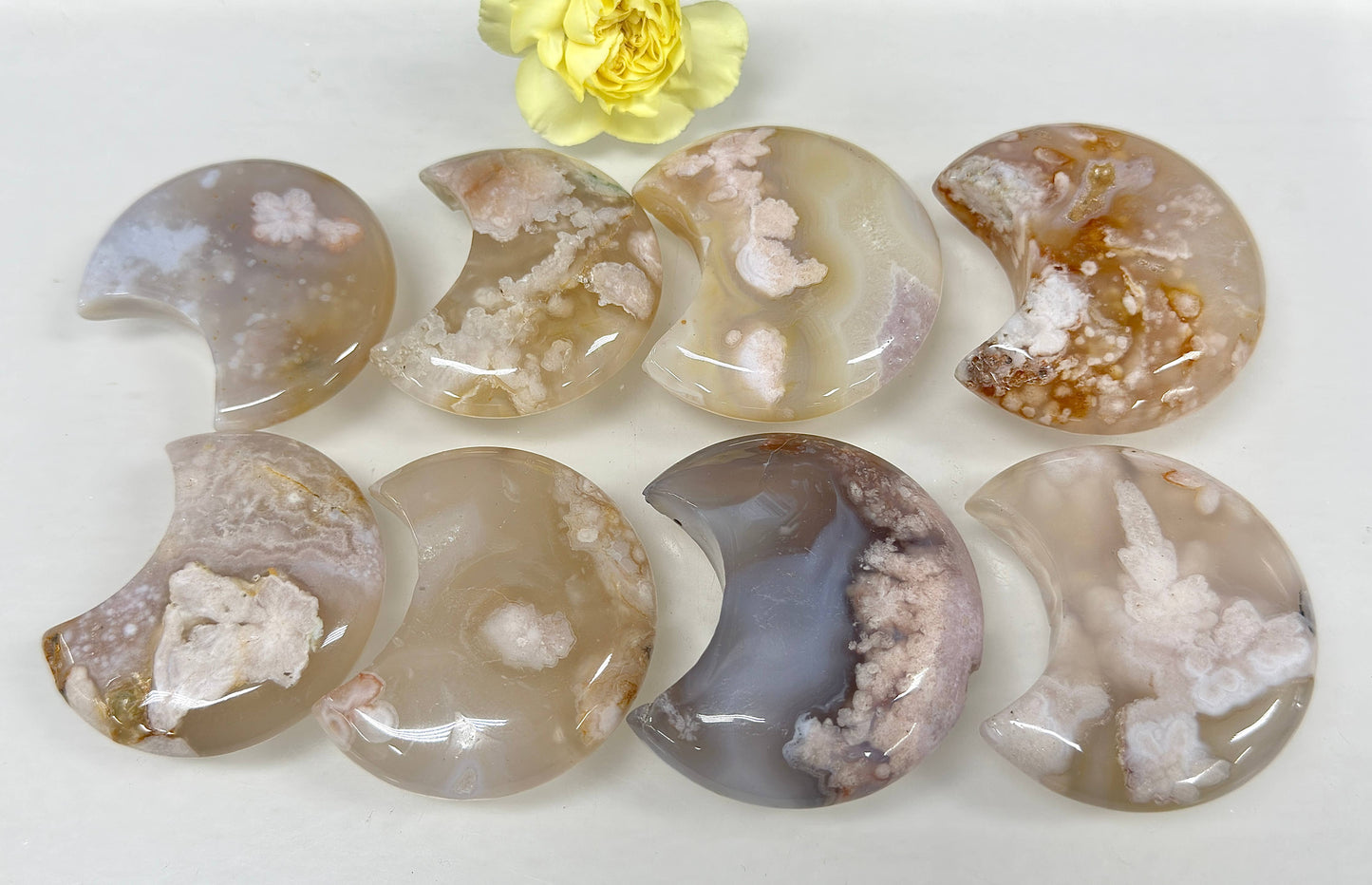 Flower Agate Moon Crystal Healing