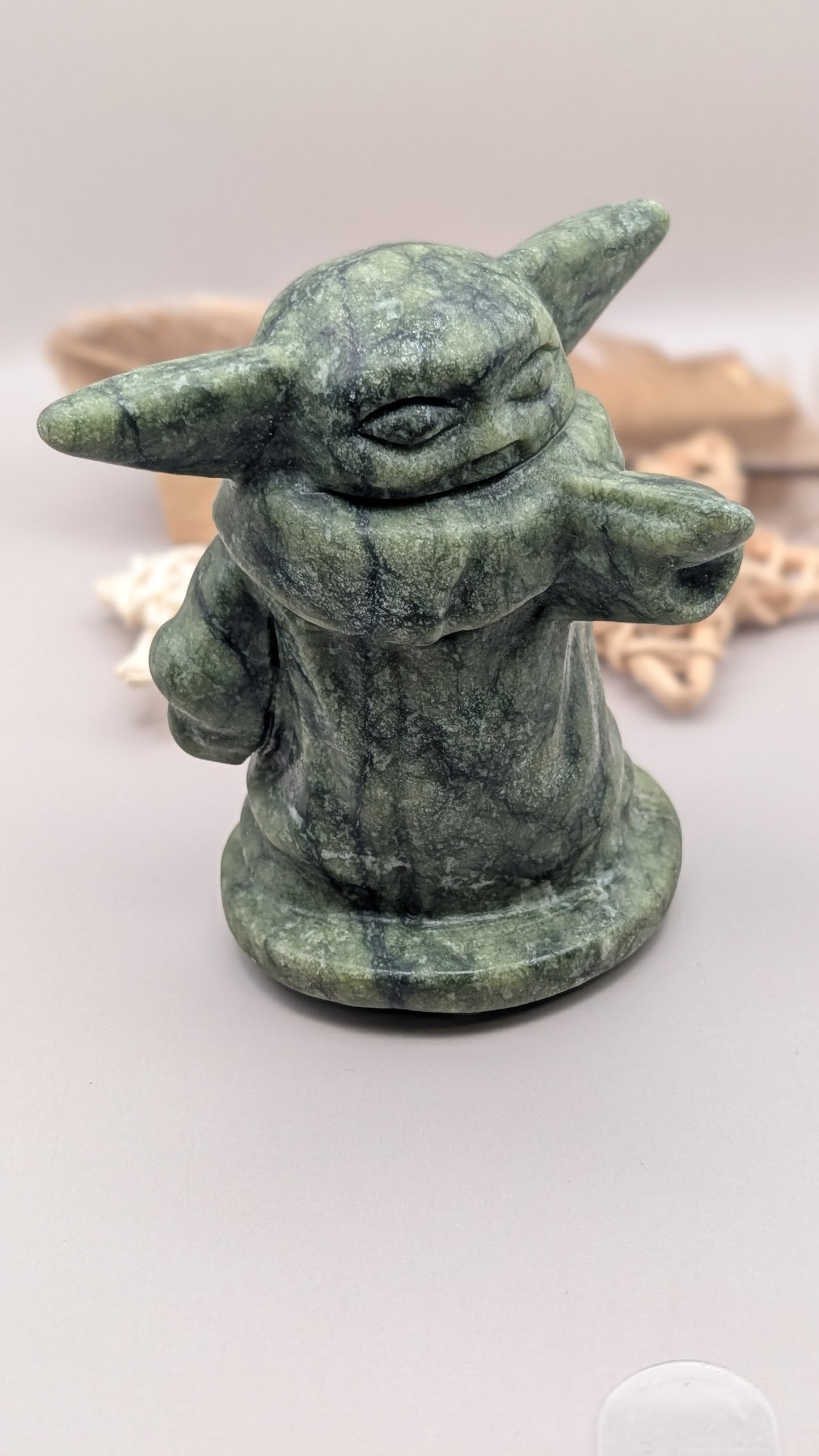 💚 Nephrite Jade Galactic Child Carving