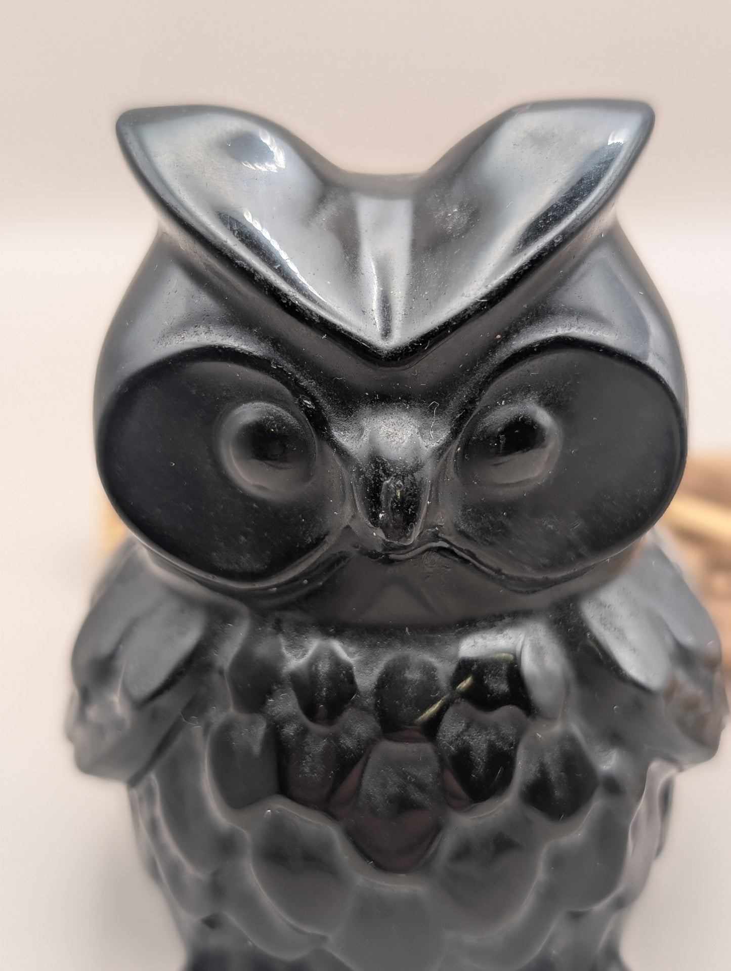 Natural Black Obsidian Owl