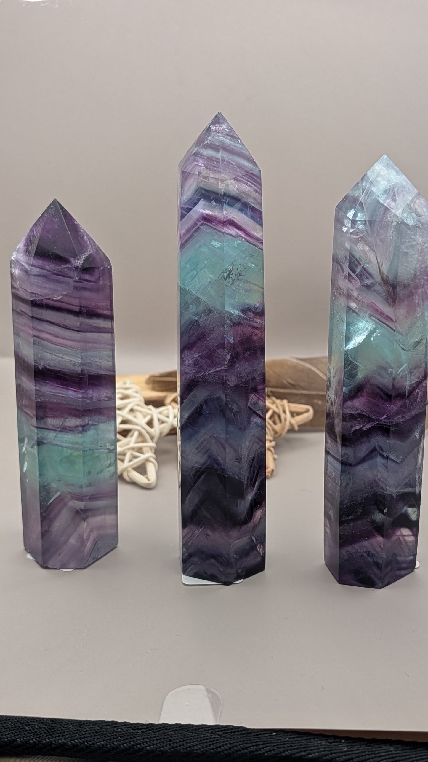 Natural Rainbow Fluorite Tower Crystal Healing