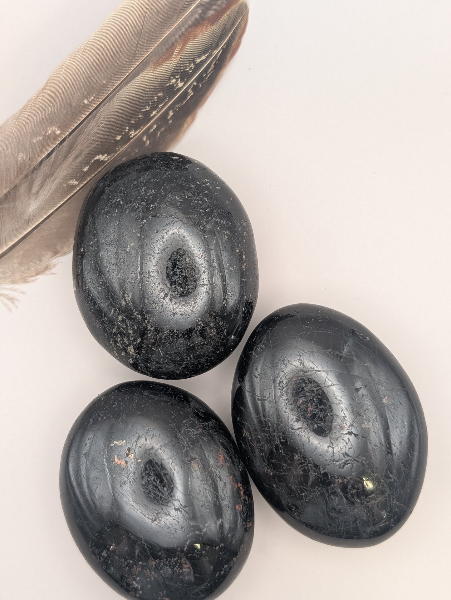 Natural Black Tourmaline Palm Stone