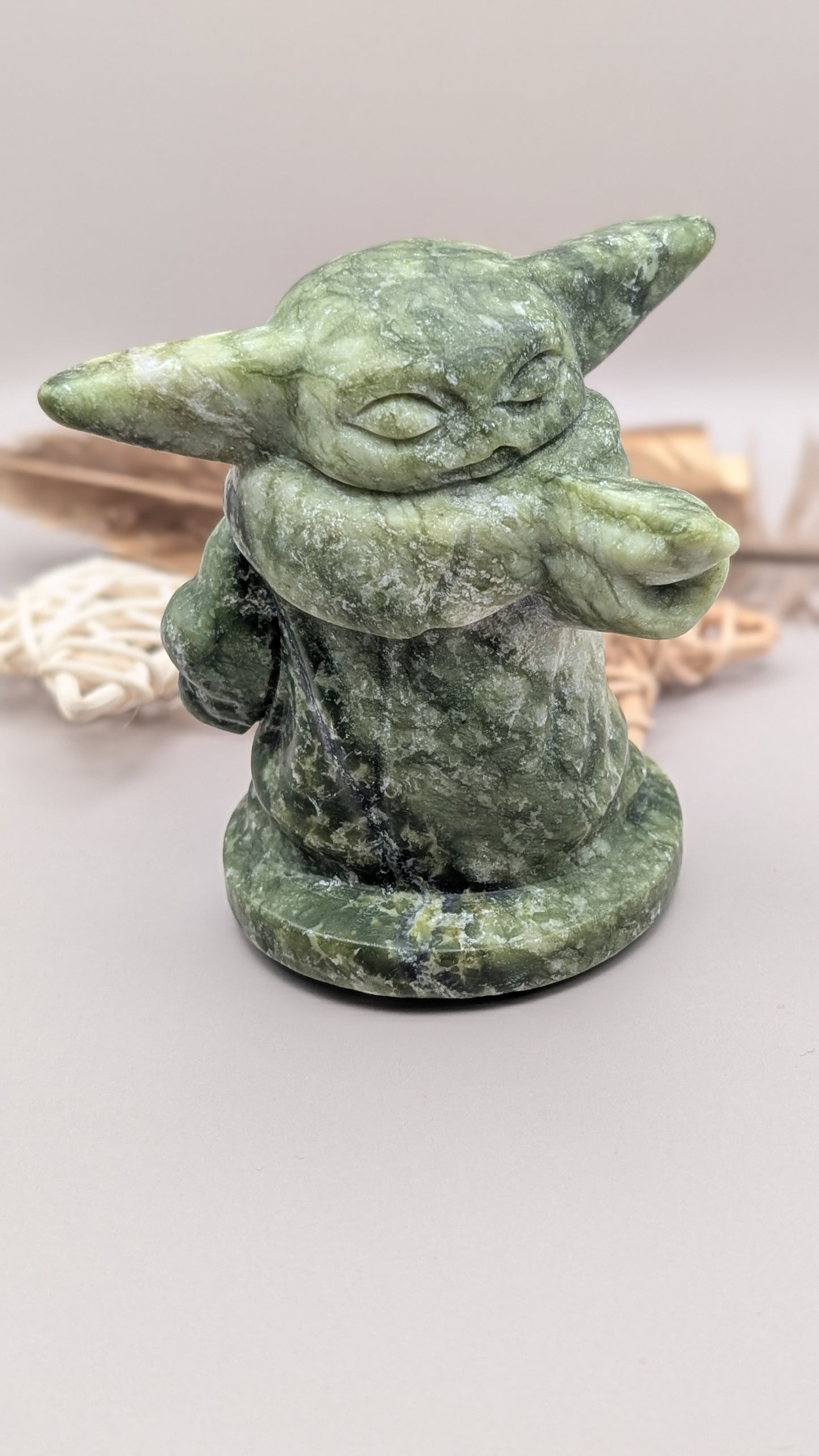💚 Nephrite Jade Galactic Child Carving