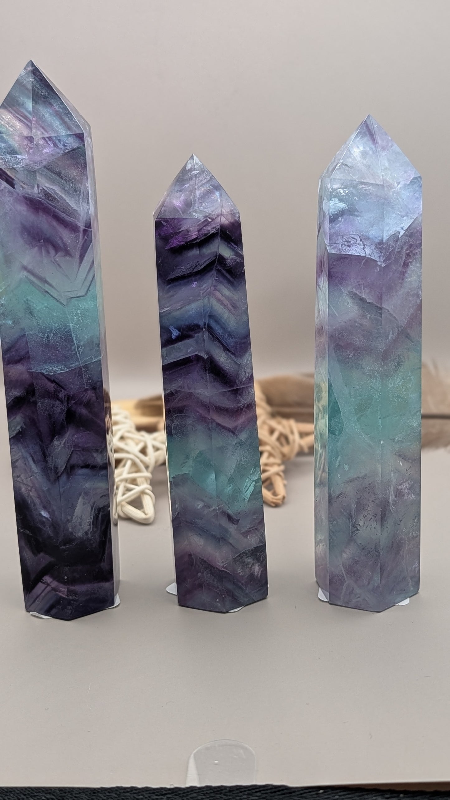 Natural Rainbow Fluorite Tower Crystal Healing